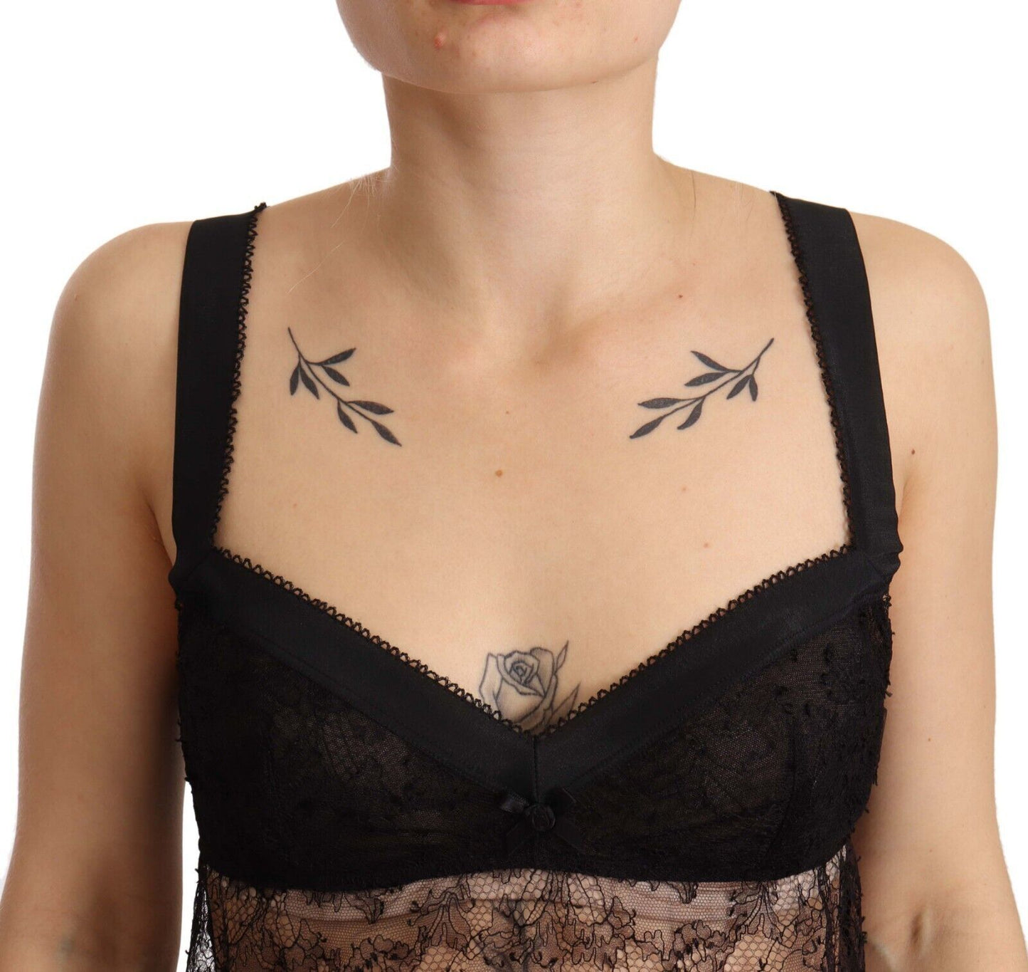 - Elegant Black Silk Lingerie Chemise