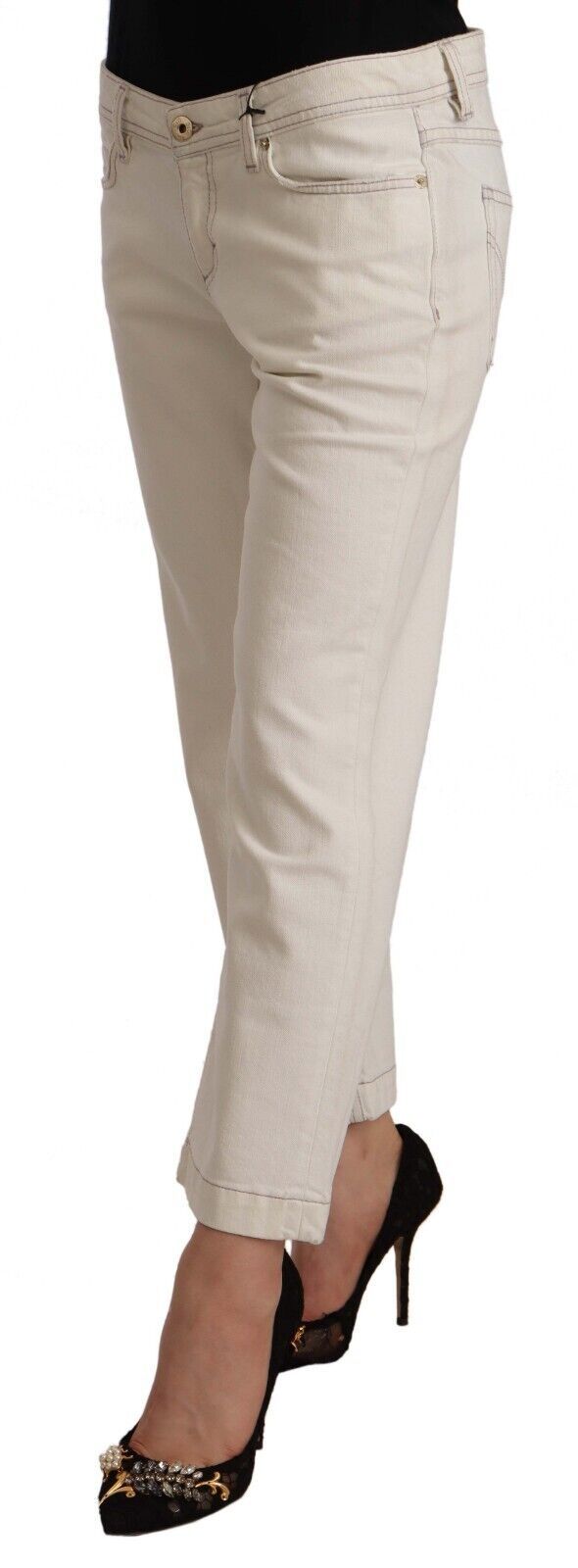 - Chic Off-White Cropped Jeans - Fashionista Must-Have