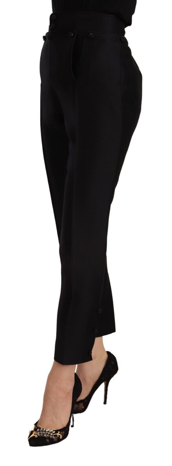 - Elevated Elegance High-Waist Skinny Trousers