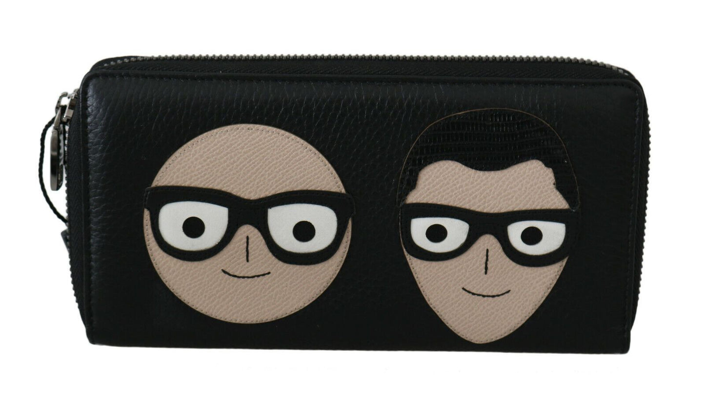 - Elegant Black Leather Continental Wallet