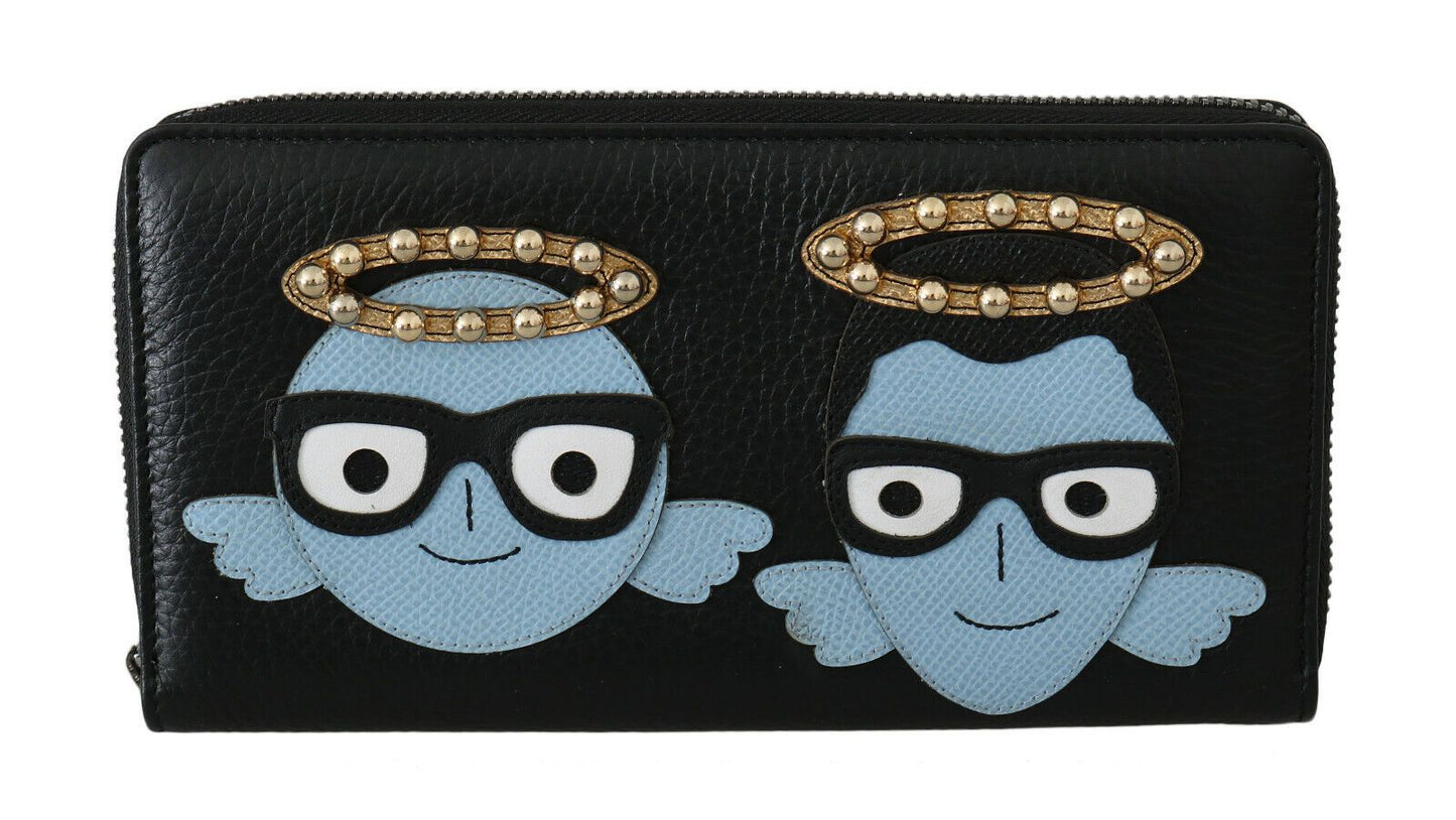 - Elegant Black Leather Zip Wallet