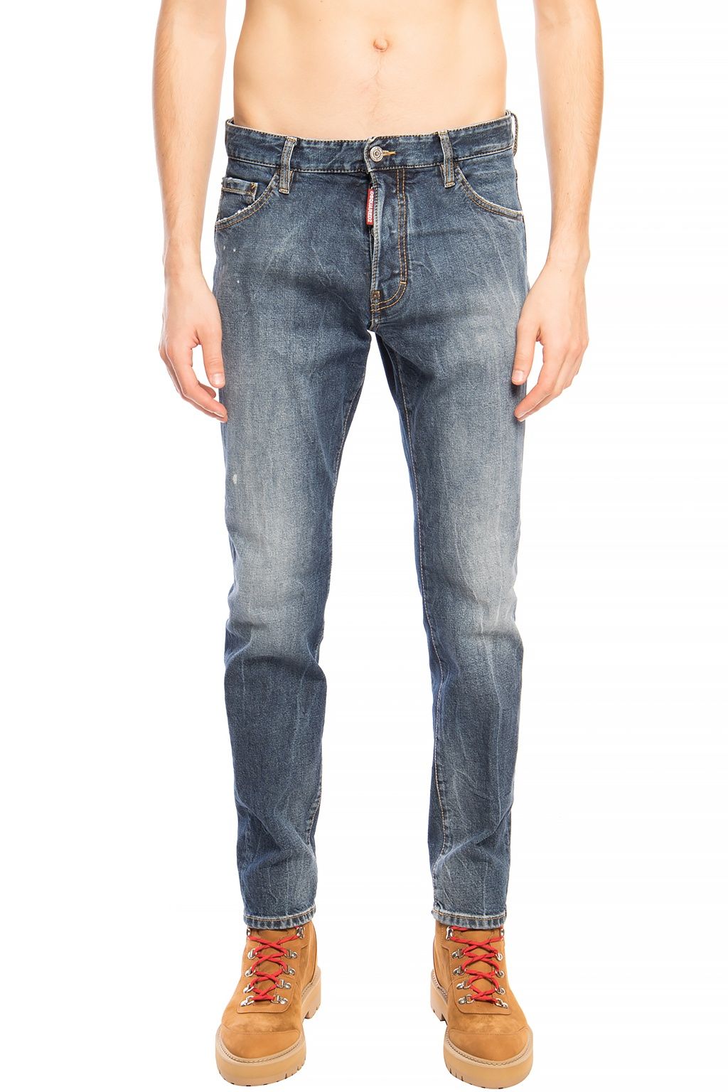 - Navy Distressed 'Cool Guy Jean' Denim Pants