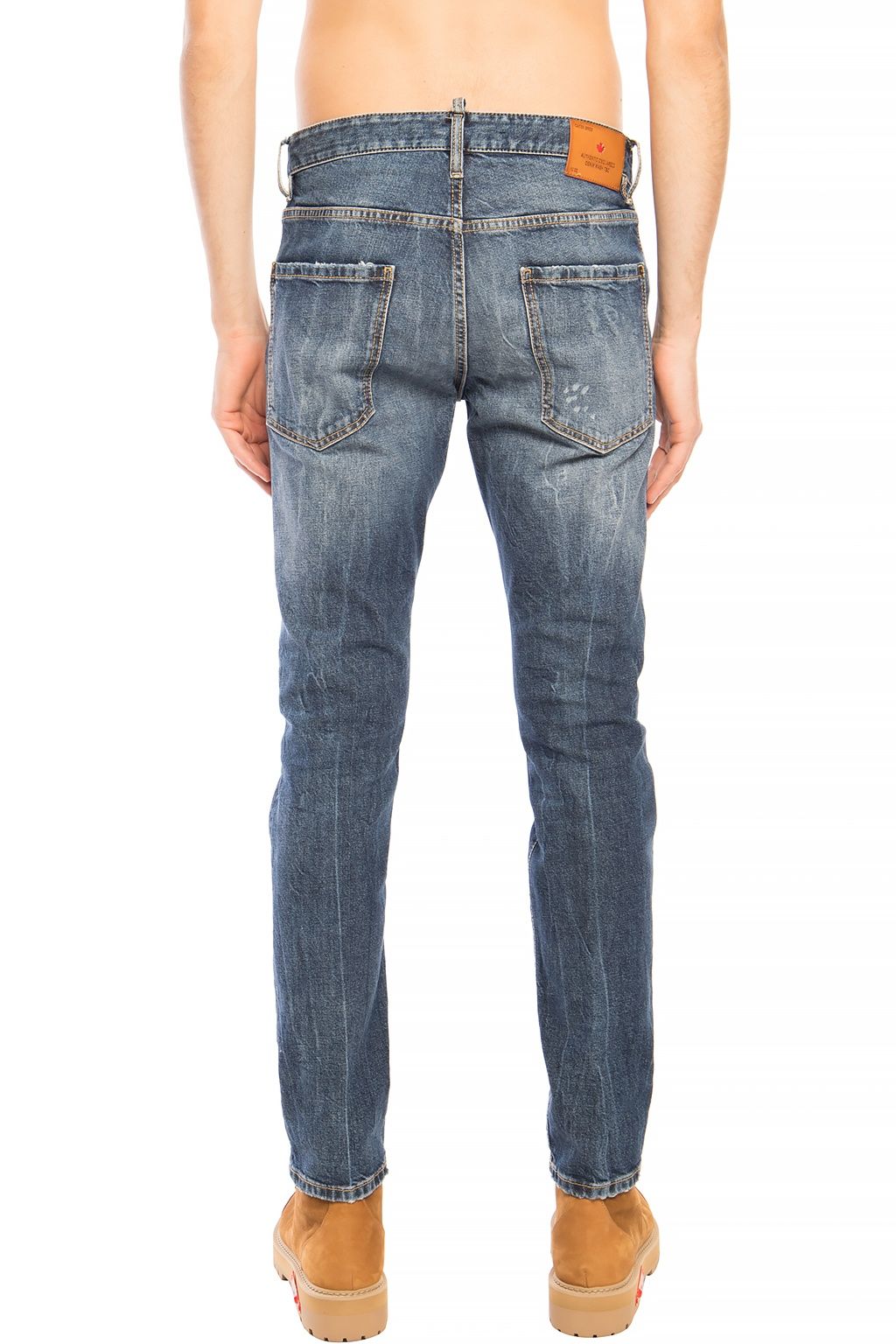 - Navy Distressed 'Cool Guy Jean' Denim Pants