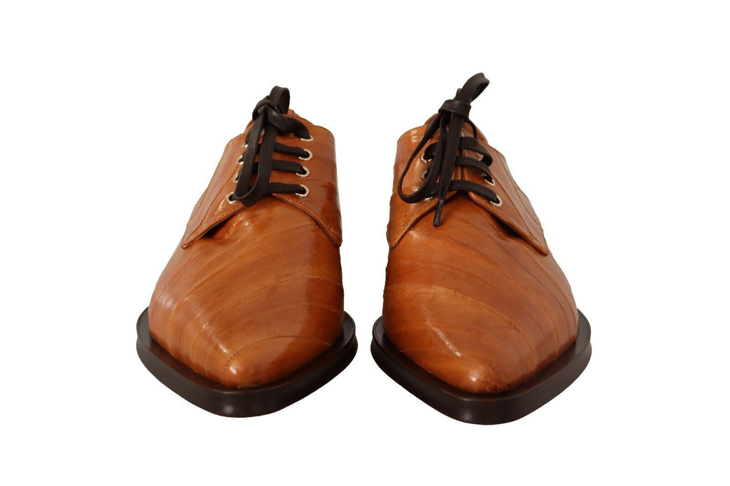 - Elegant Eel Leather Lace-Up Formal Flats