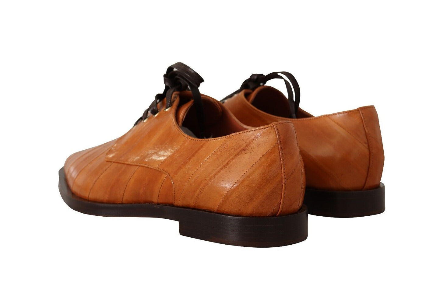 - Elegant Eel Leather Lace-Up Formal Flats