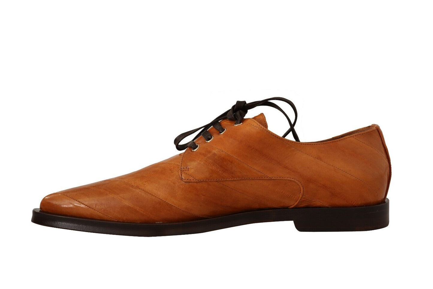 - Elegant Eel Leather Lace-Up Formal Flats
