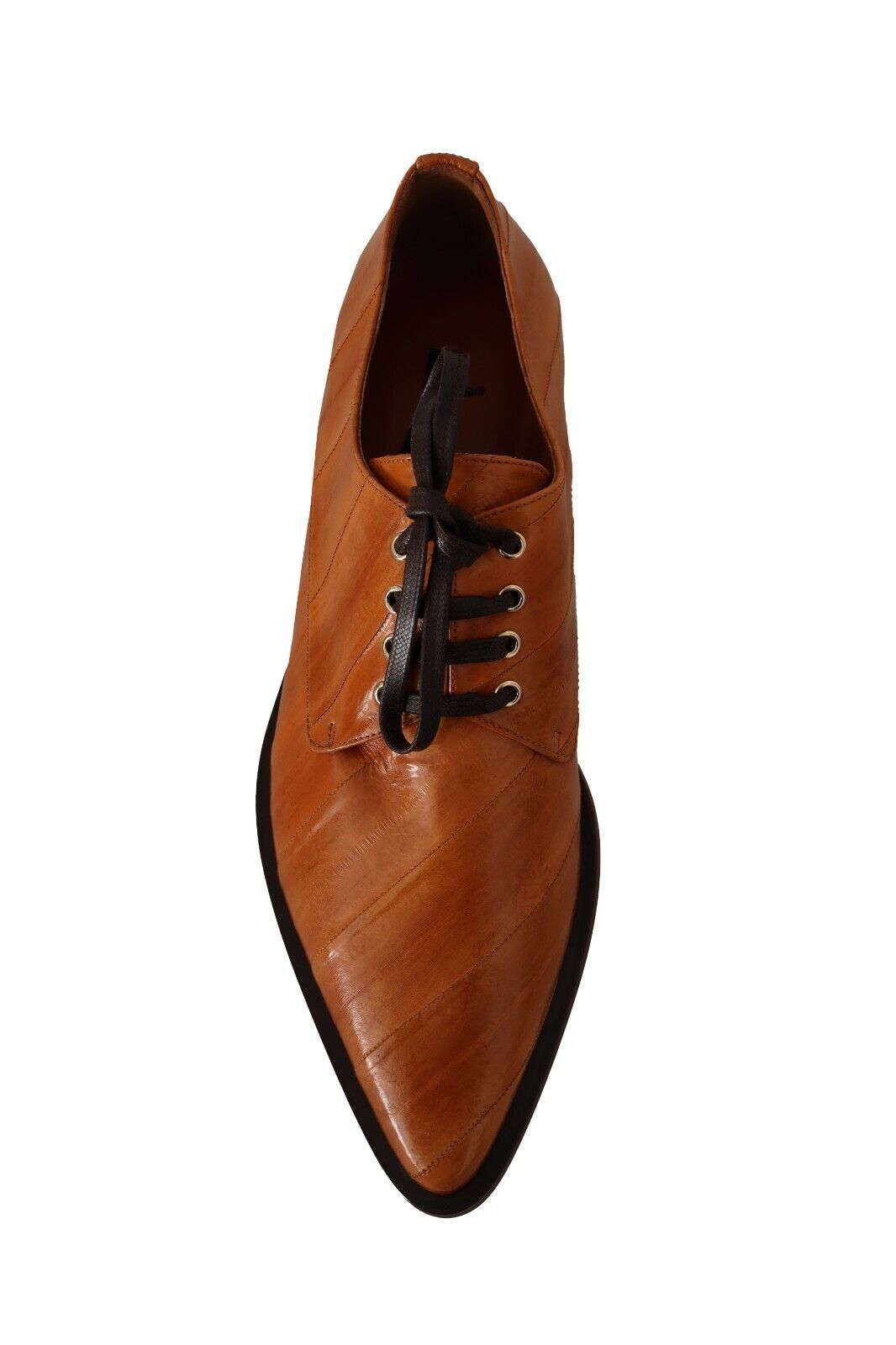 - Elegant Eel Leather Lace-Up Formal Flats