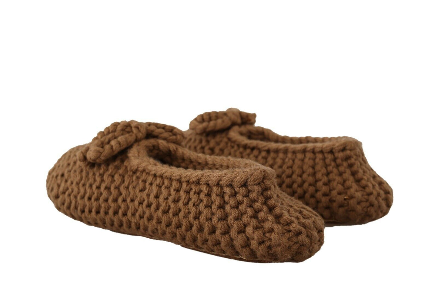 - Elegant Wool Knit Ballerina Flats in Brown