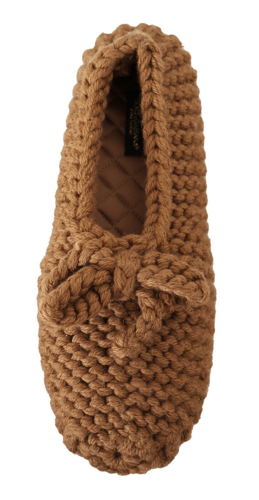 - Elegant Wool Knit Ballerina Flats in Brown