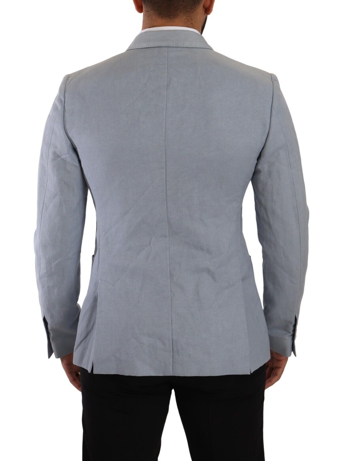 - Elegant Slim Fit Light Blue Double Breasted Blazer