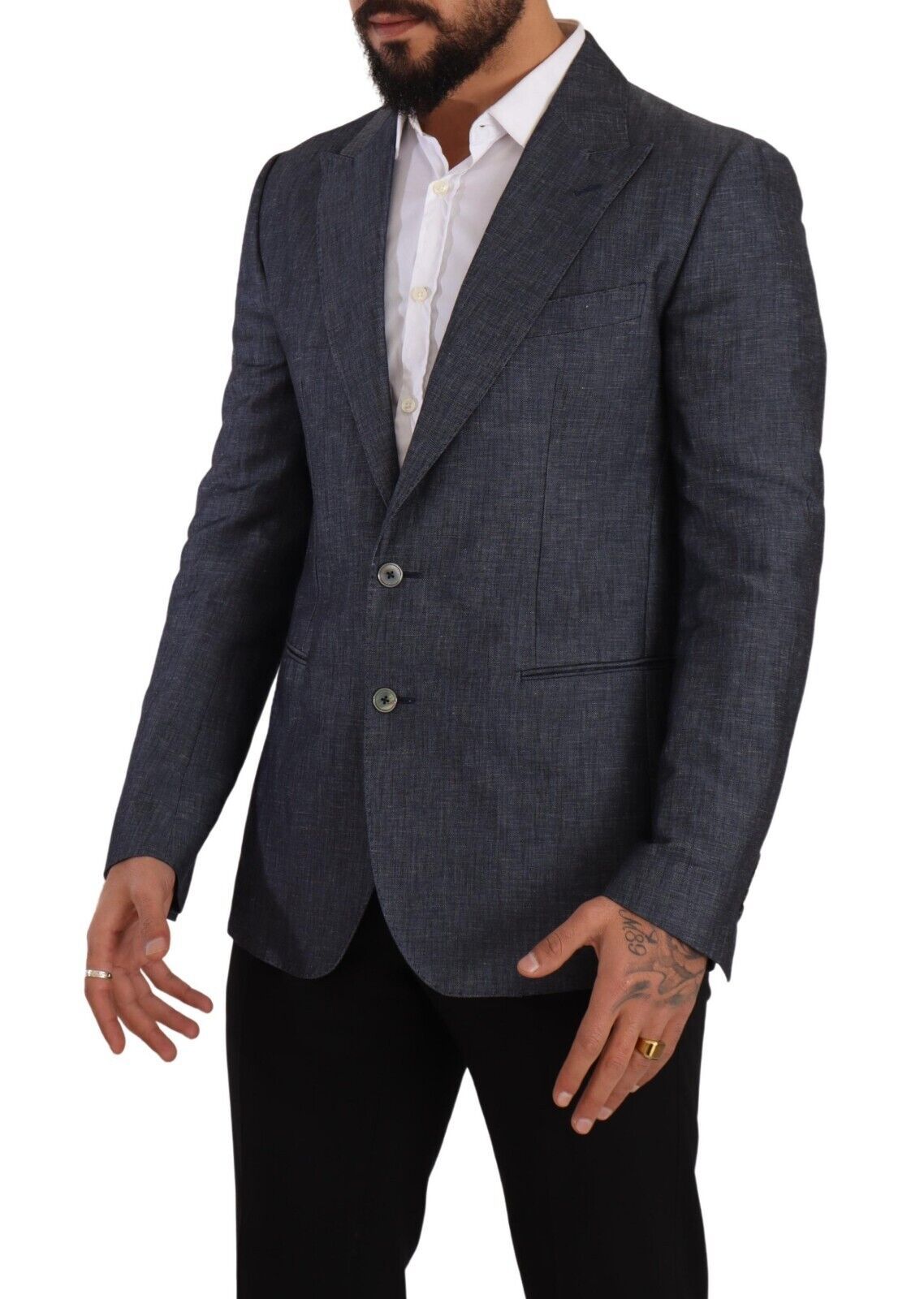 - Elegant Slim Fit Two-Button Blue Blazer