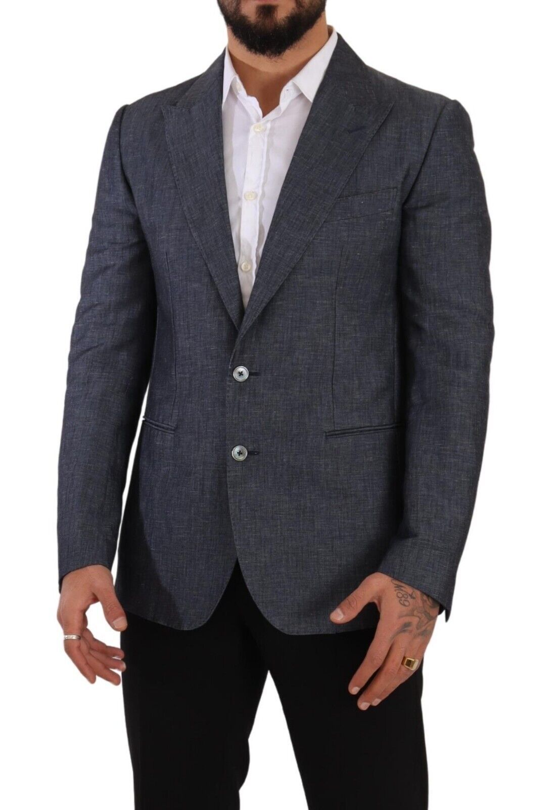 - Elegant Slim Fit Two-Button Blue Blazer