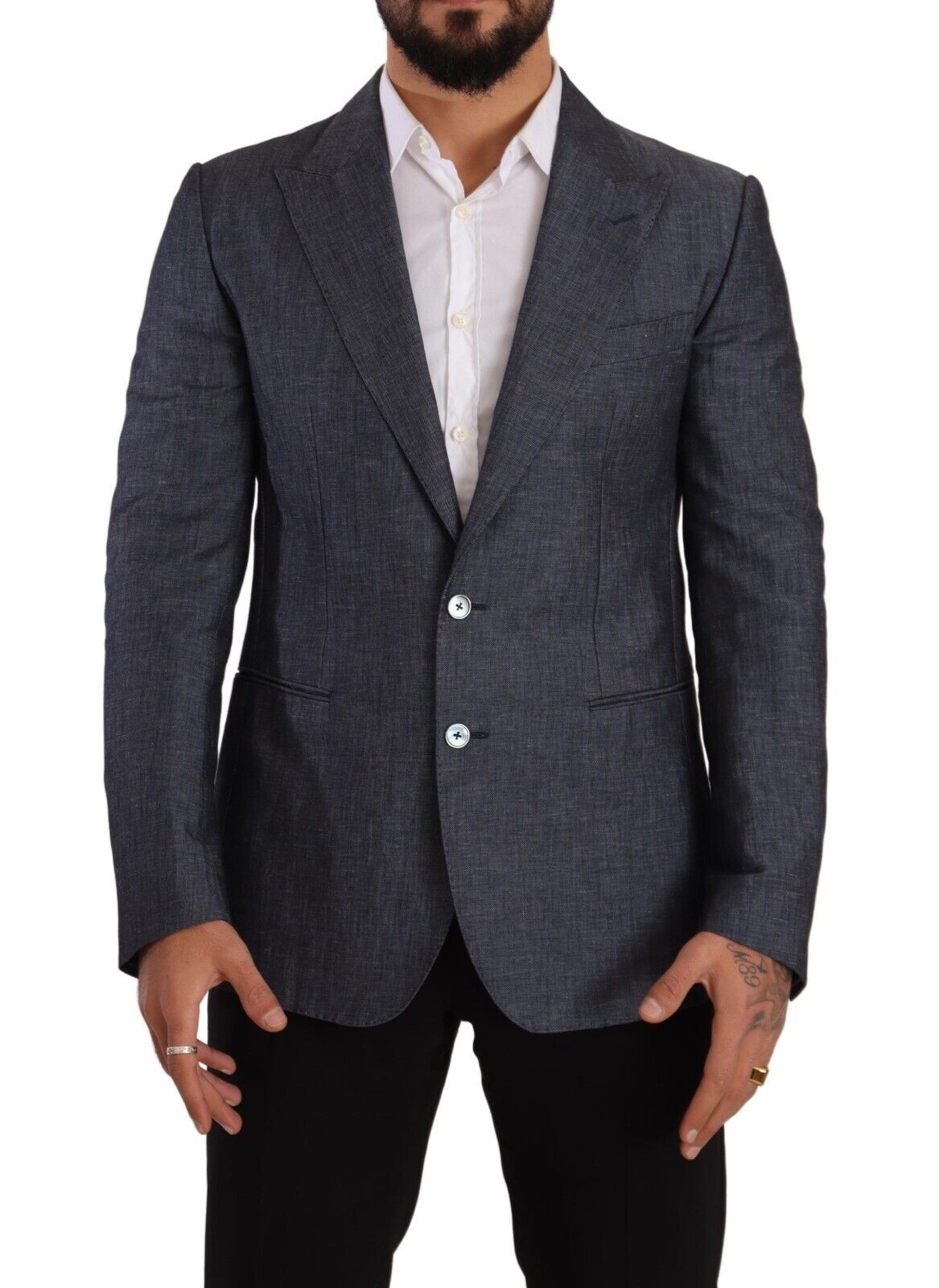 - Elegant Slim Fit Two-Button Blue Blazer