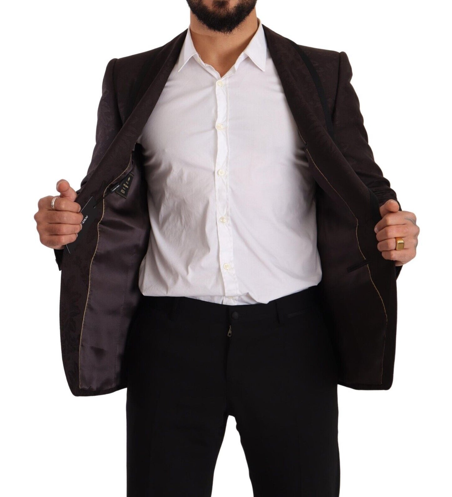 - Sicilian Elegance Single-Breasted Blazer