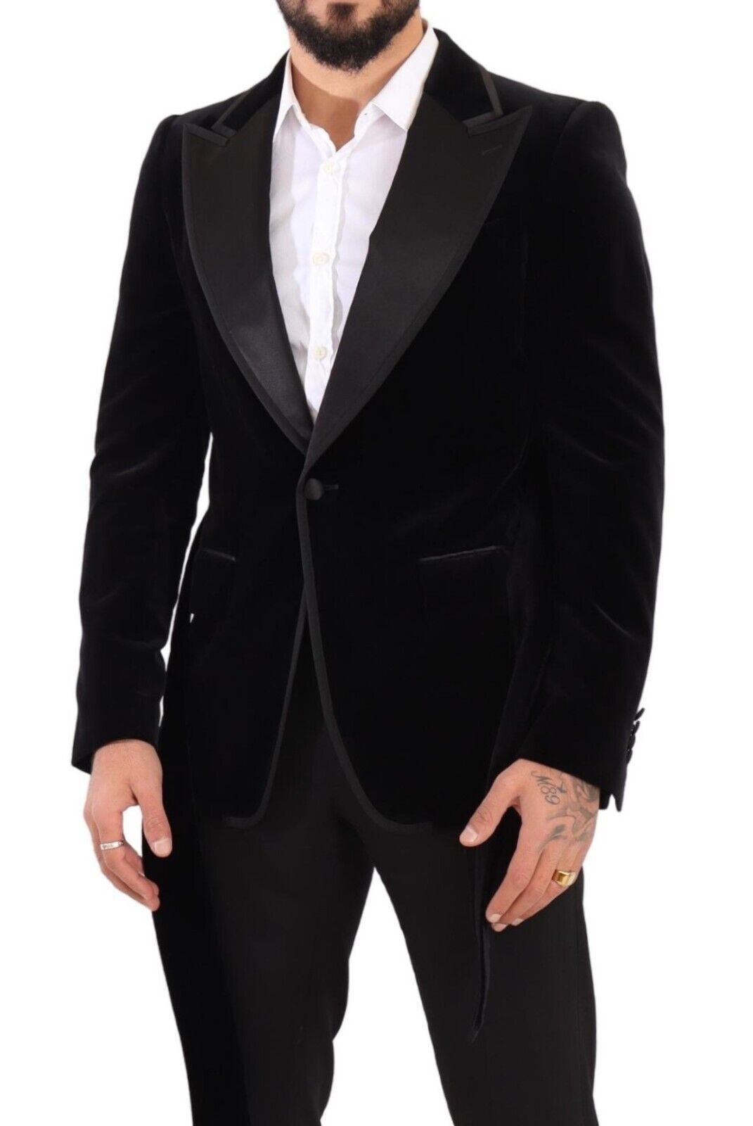 - Elegant Single Breasted Velvet Blazer