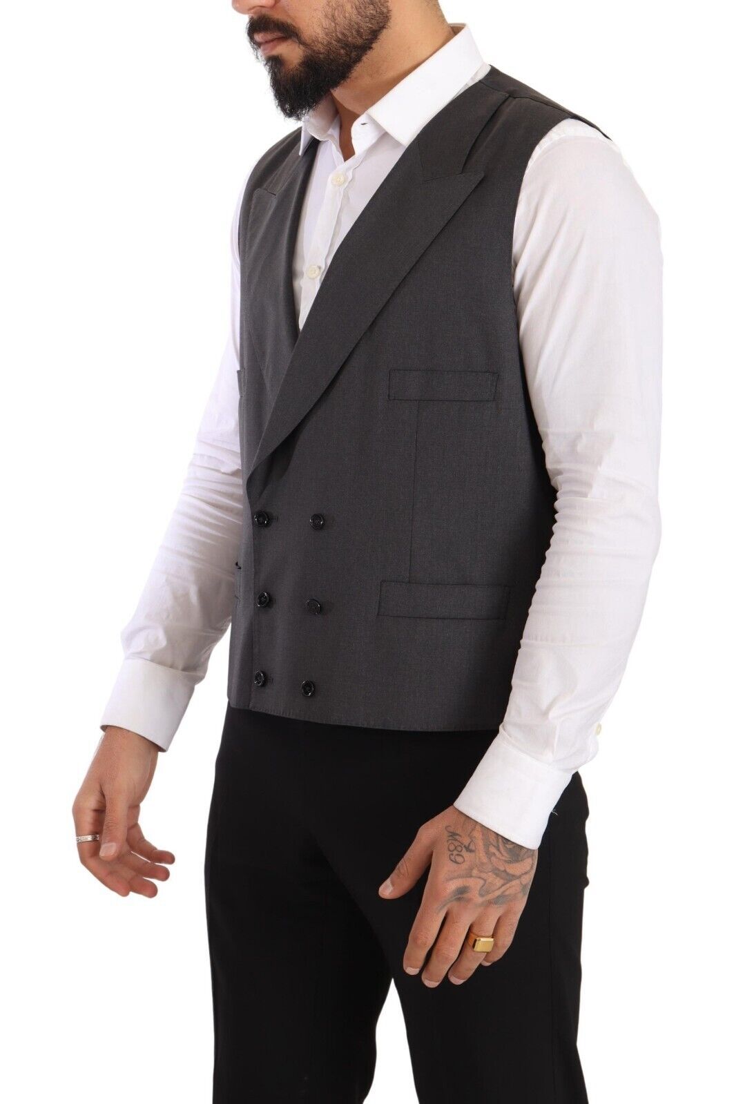 - Elegant Gray Sicilia Wool Blend Suit