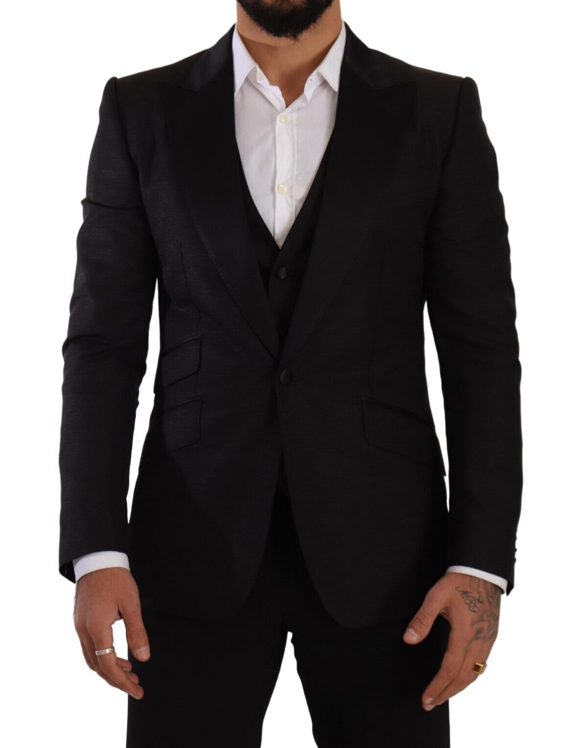 - Sicilia Slim Fit Black Suit Ensemble