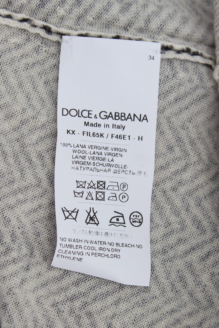 - Elegant Black and White Wool Cardigan