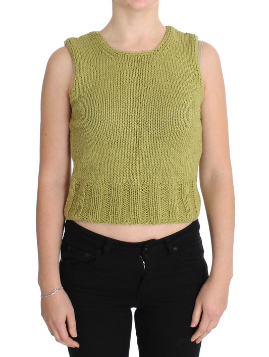 - Chic Green Knitted Sleeveless Vest Sweater