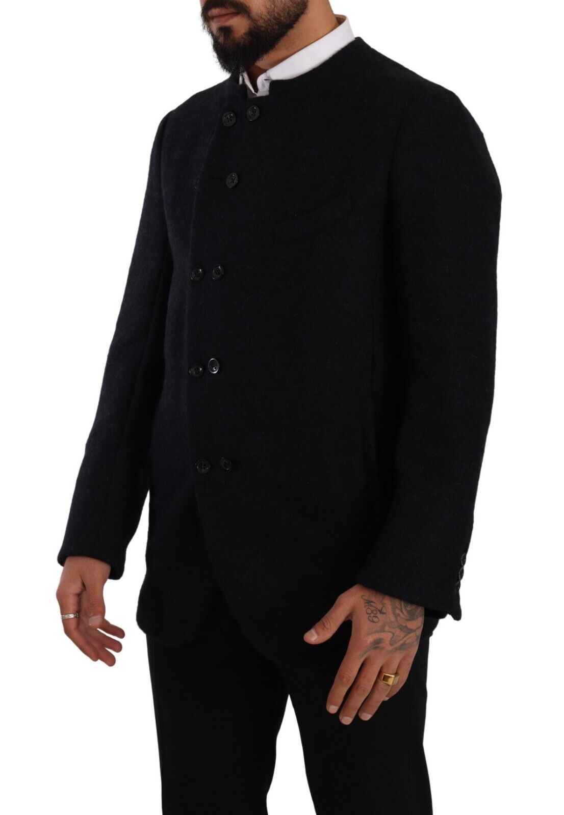 - Elegant Dark Grey Alpaca Blend Jacket