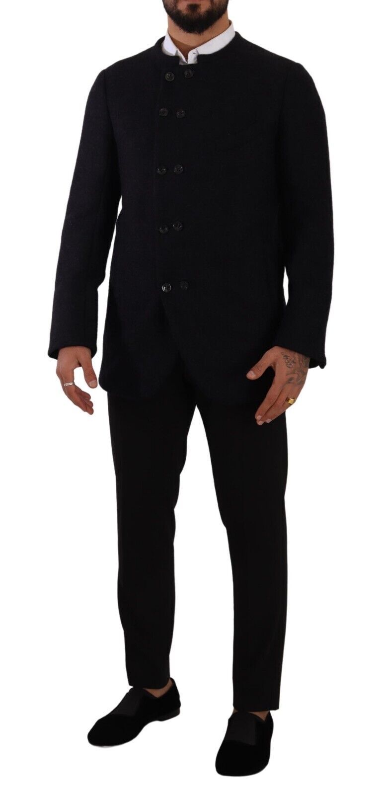- Elegant Dark Grey Alpaca Blend Jacket