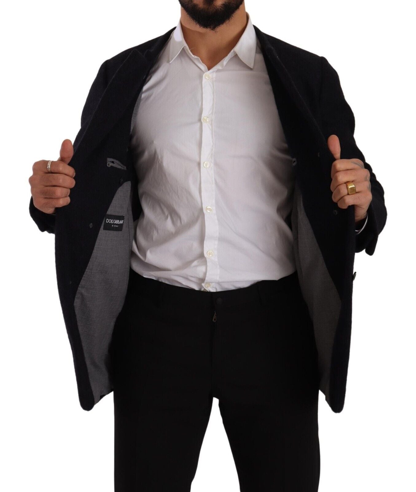 - Elegant Dark Grey Alpaca Blend Jacket