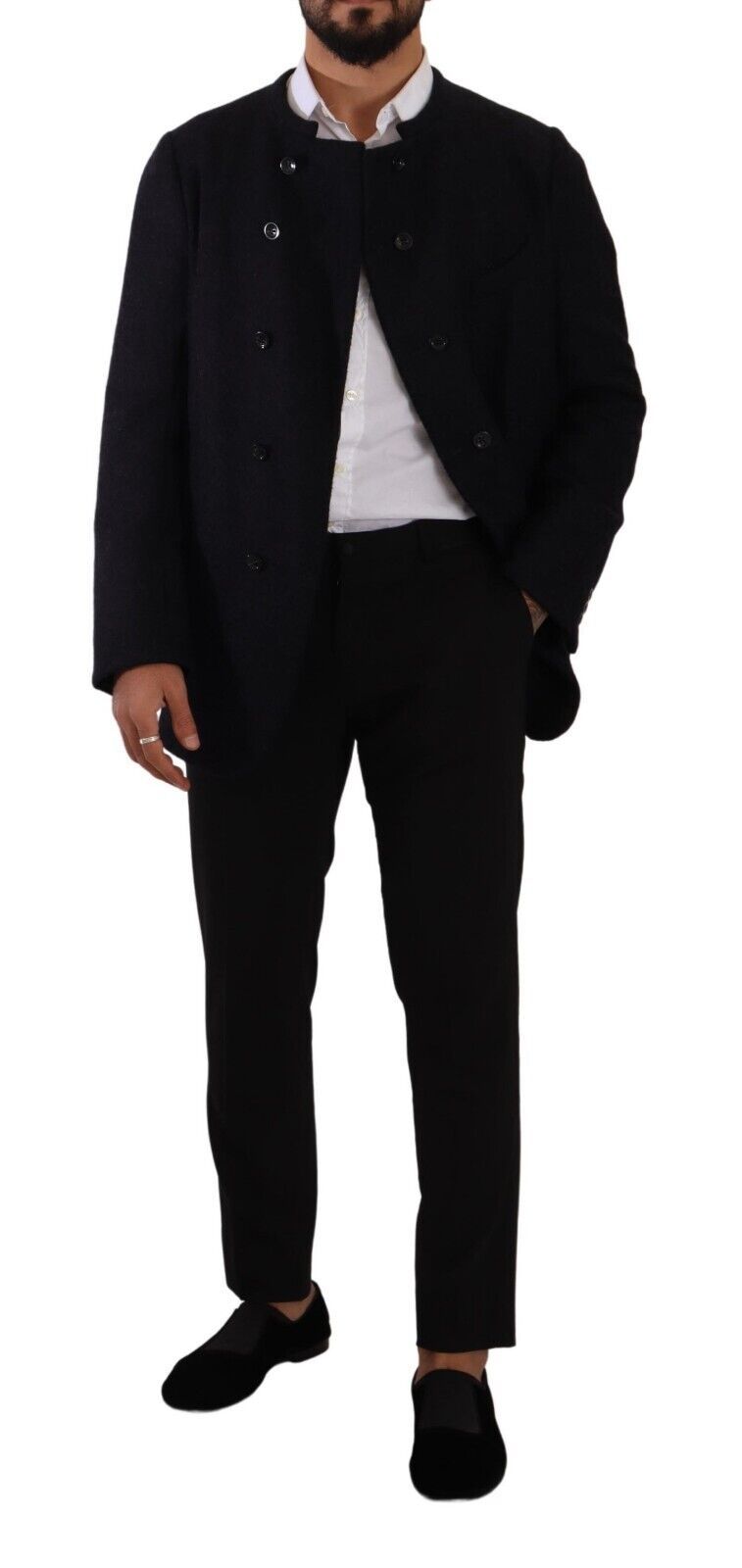 - Elegant Dark Grey Alpaca Blend Jacket