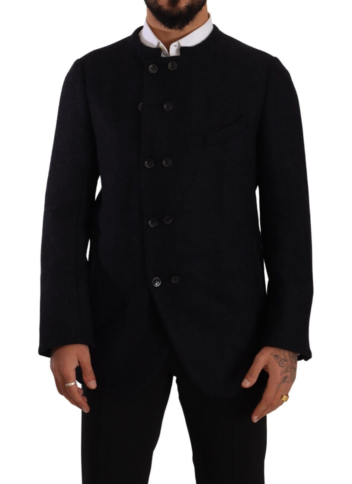 - Elegant Dark Grey Alpaca Blend Jacket