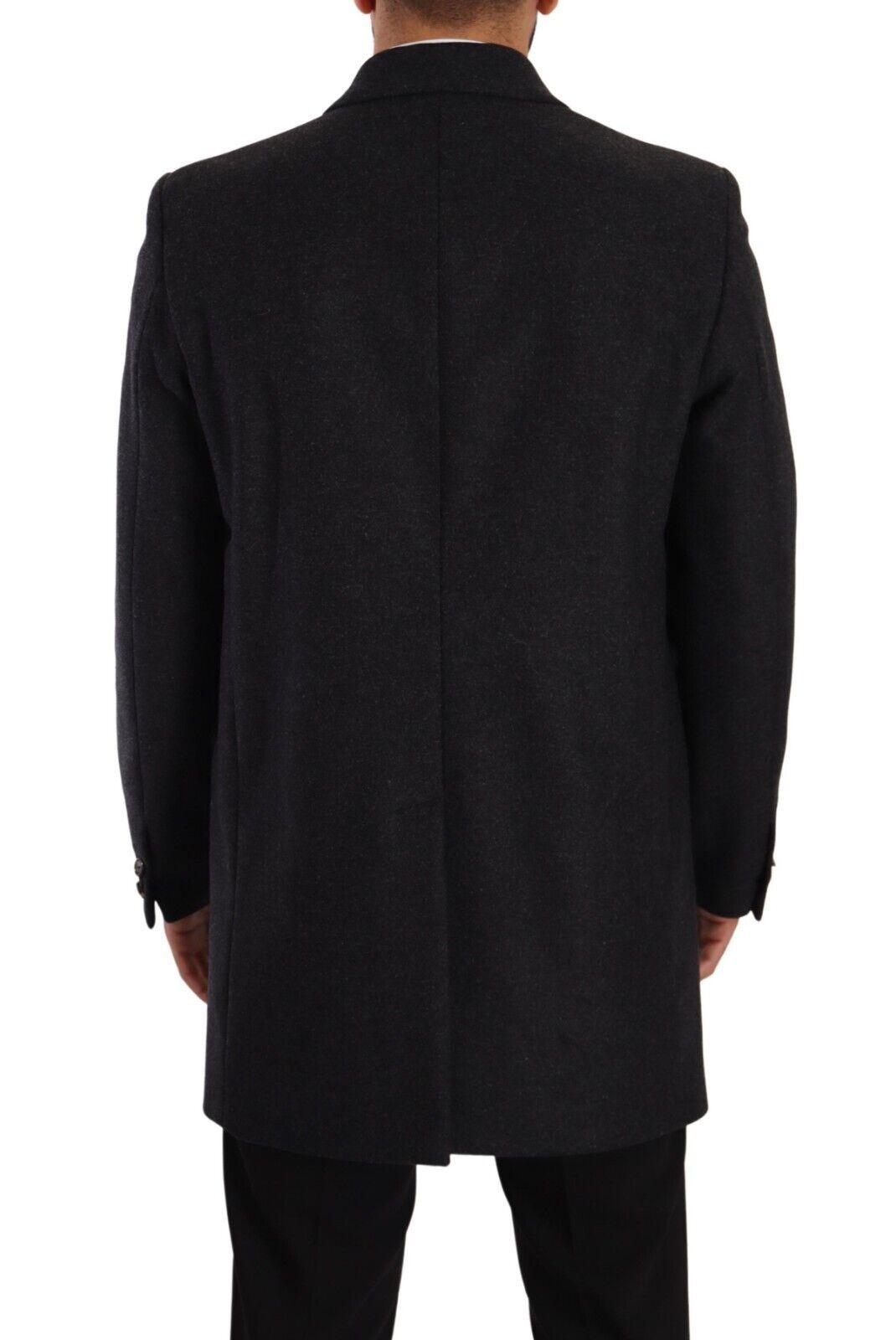 - Elegant Dark Grey Woolen Overcoat