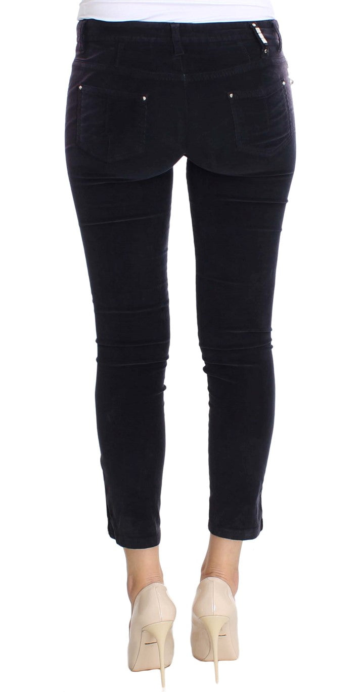 - Elegant Purple Cropped Corduroys