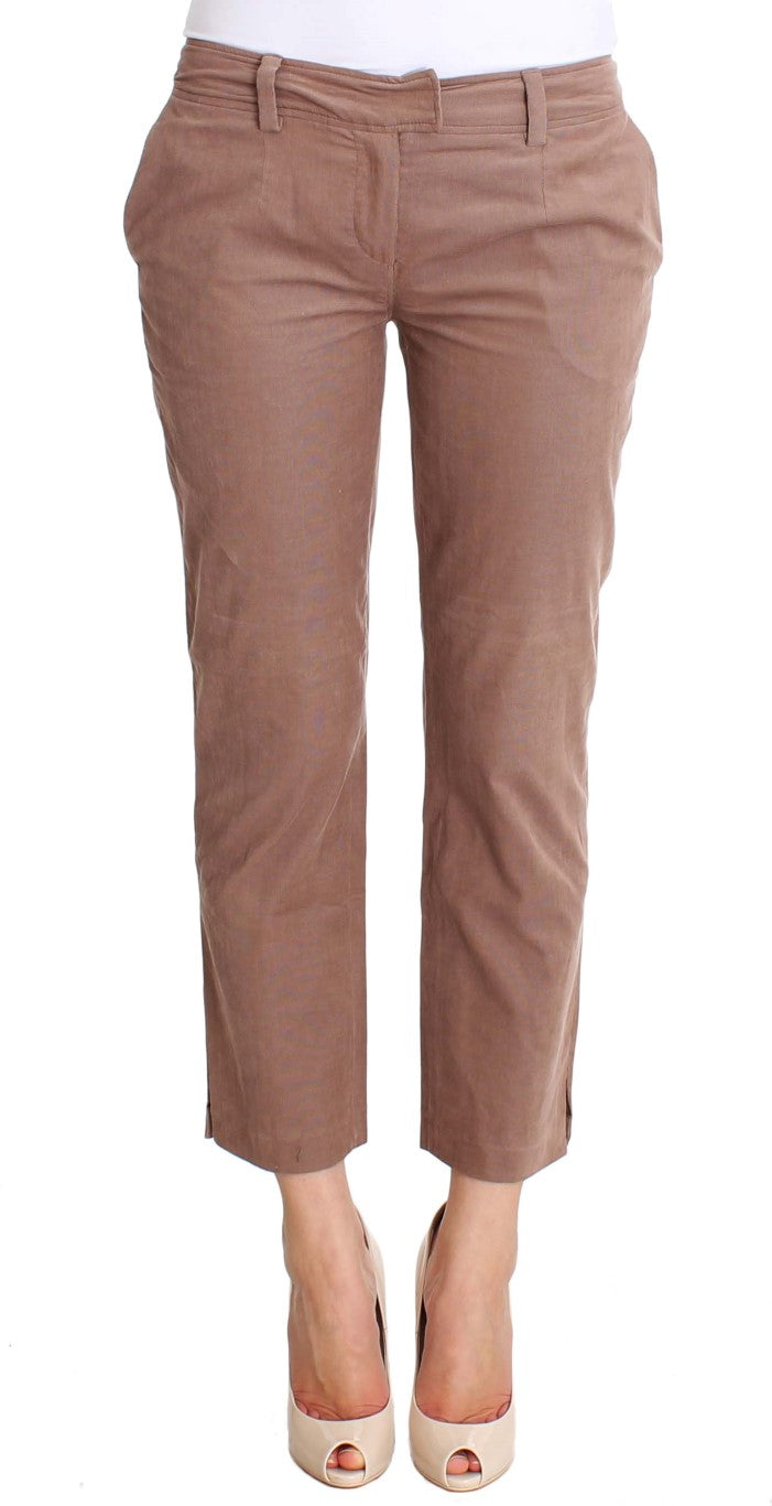 - Chic Brown Cropped Corduroy Pants