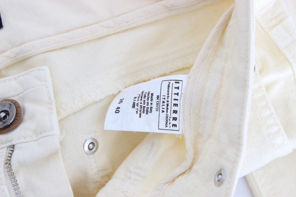- Chic Off-White Flared Designer Jeans
