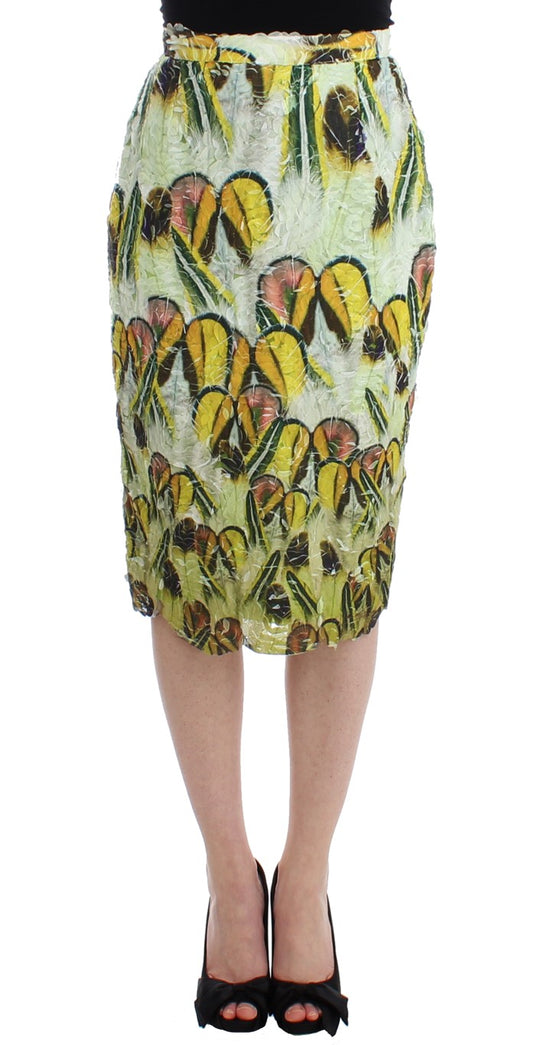 - Vibrant Silk Blend Pencil Skirt