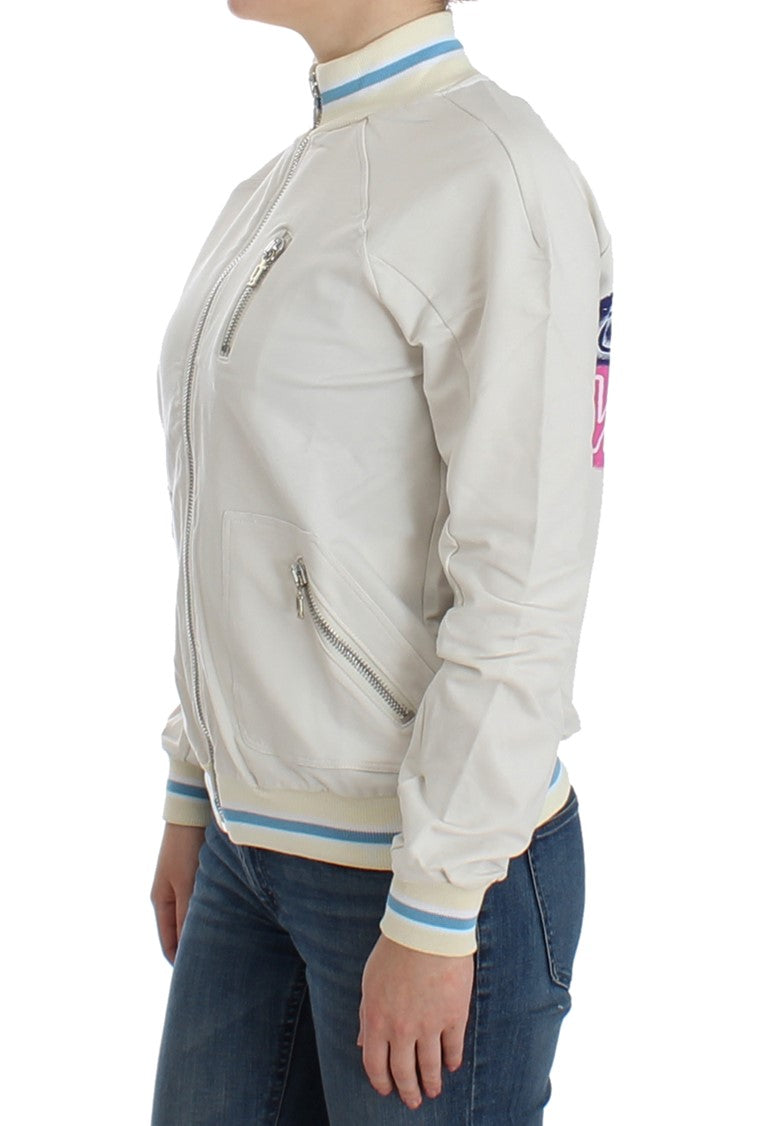 - Elegant White Zip Cardigan