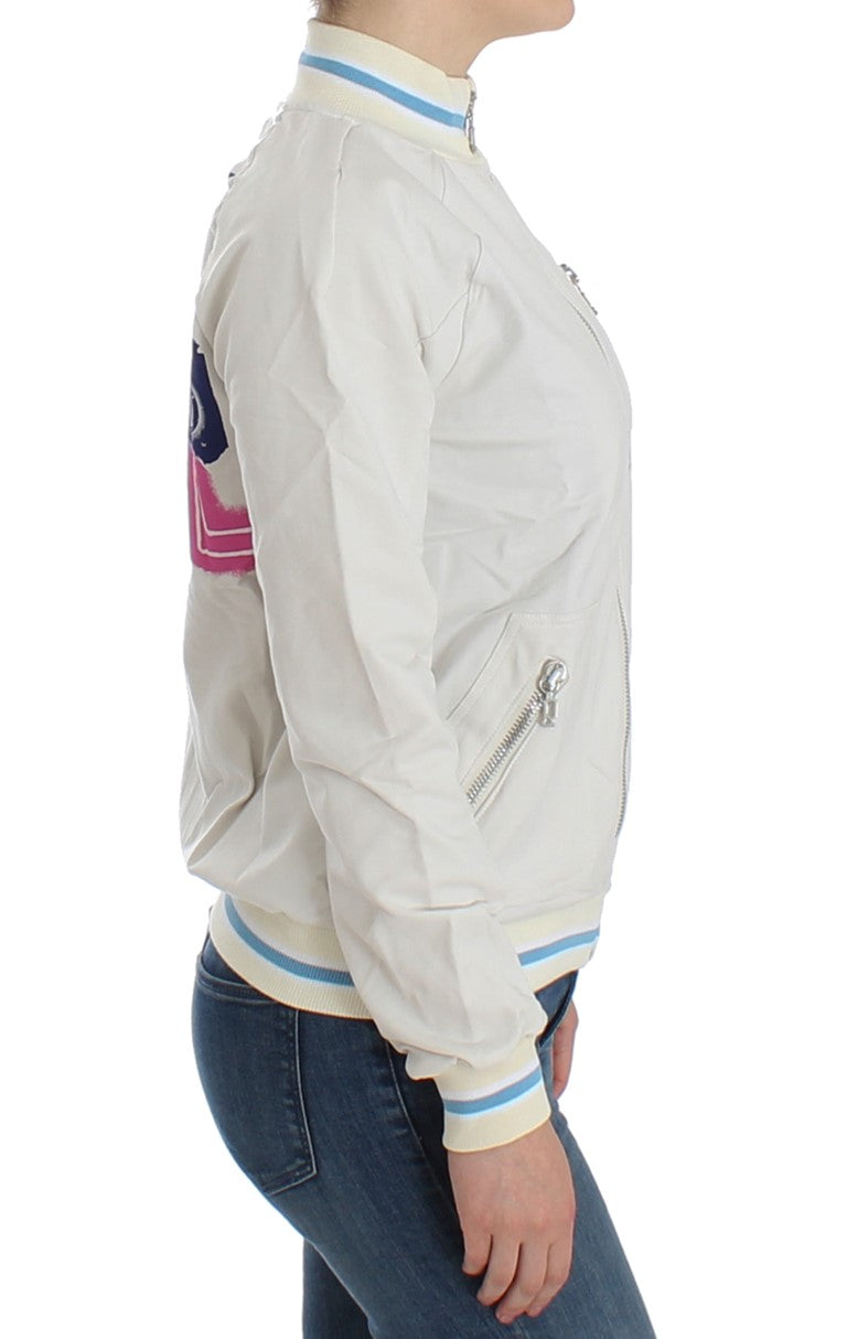 - Elegant White Zip Cardigan