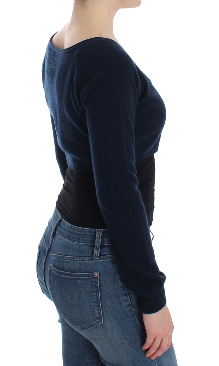 - Chic Cashmere-Blend Cropped Sweater in Blue
