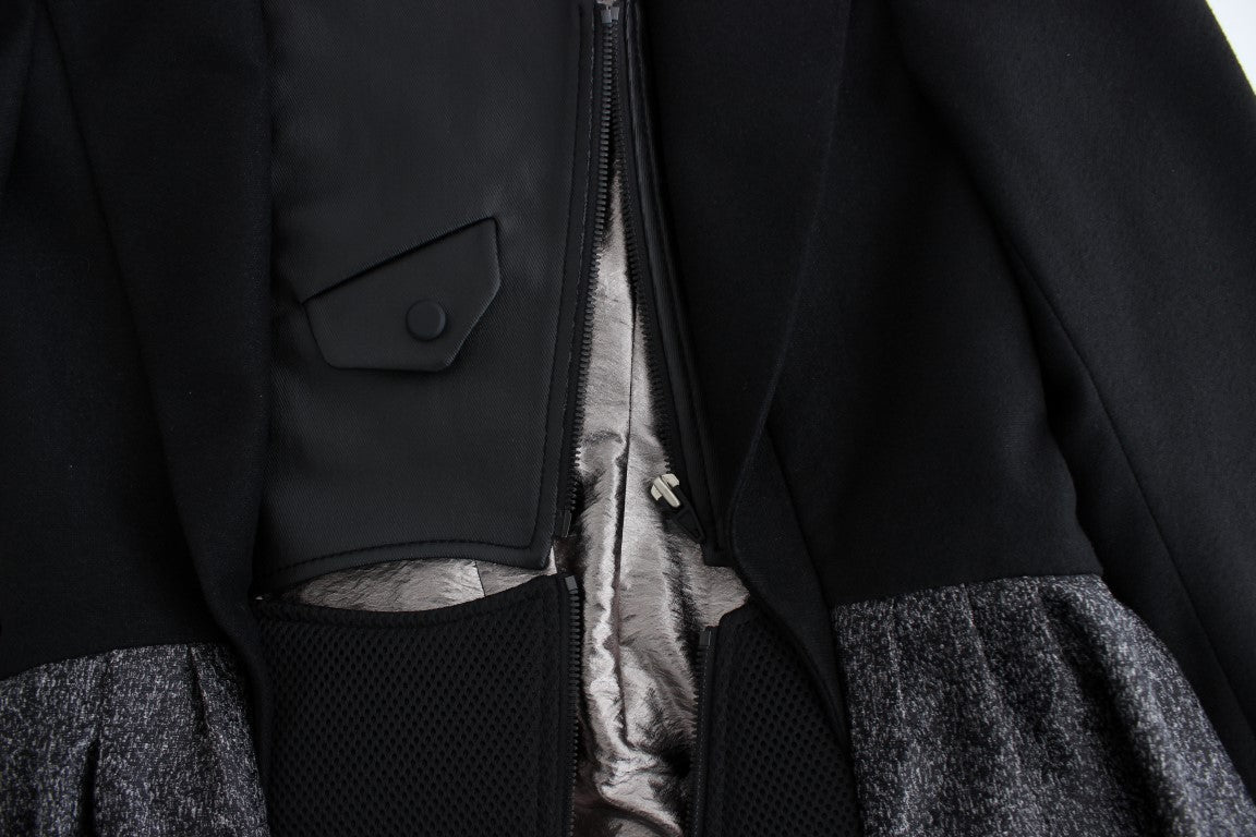 KAALE SUKTAE Black Monochrome Zippered Blazer Jacket