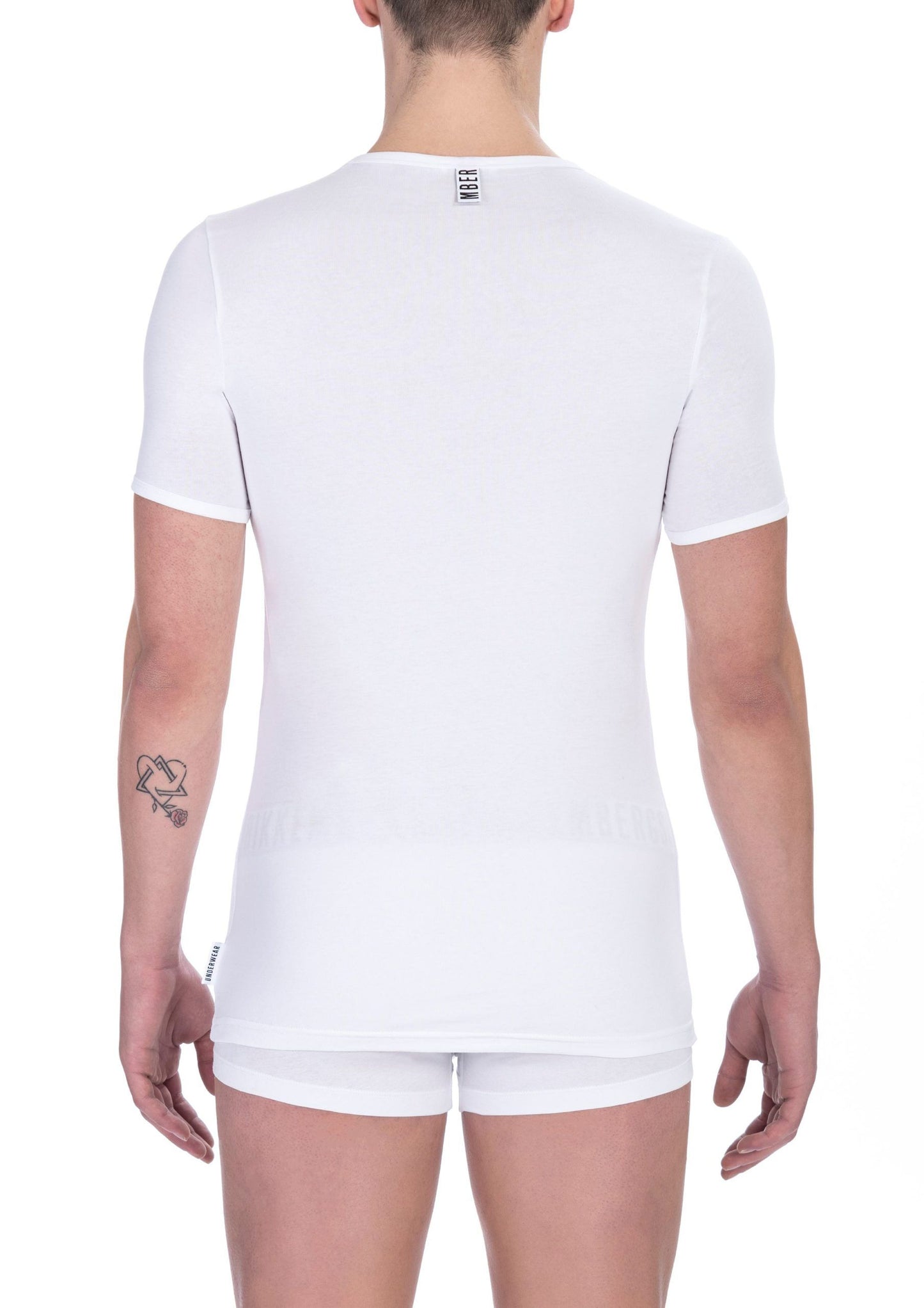 - White Cotton Men T-Shirt