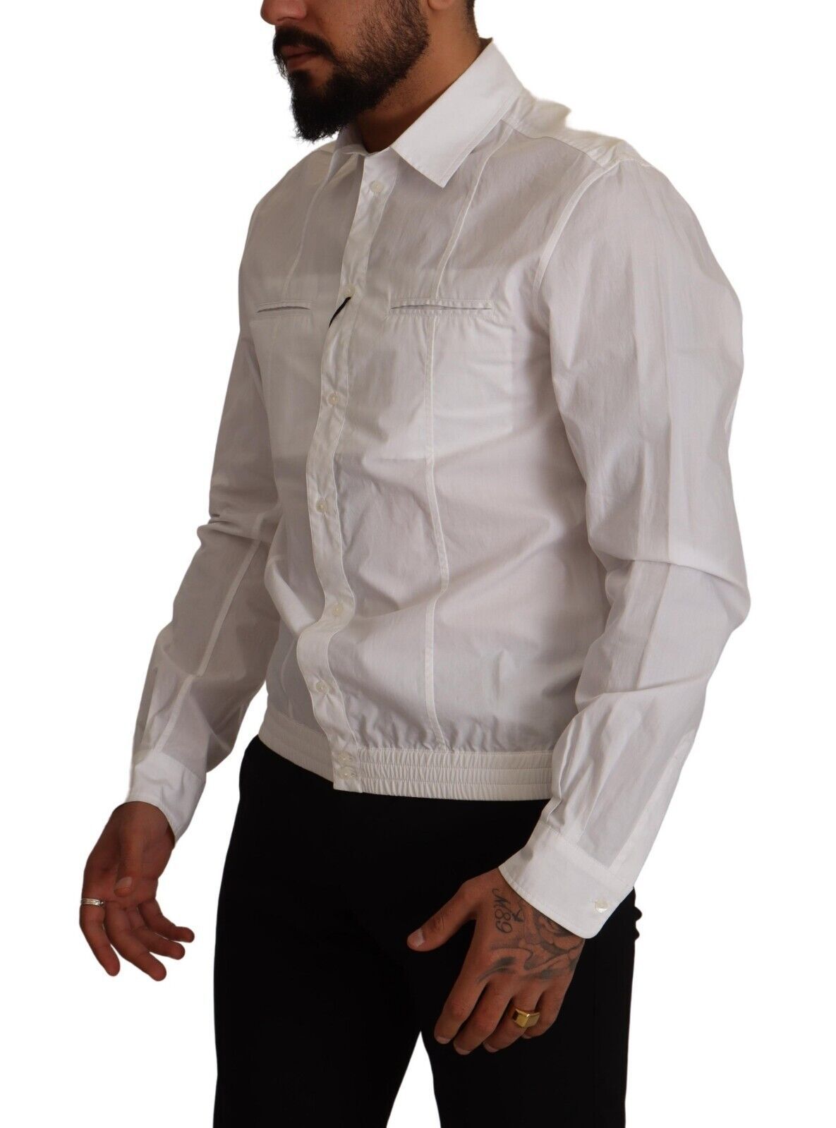 - Elegant Italian White Cotton Shirt