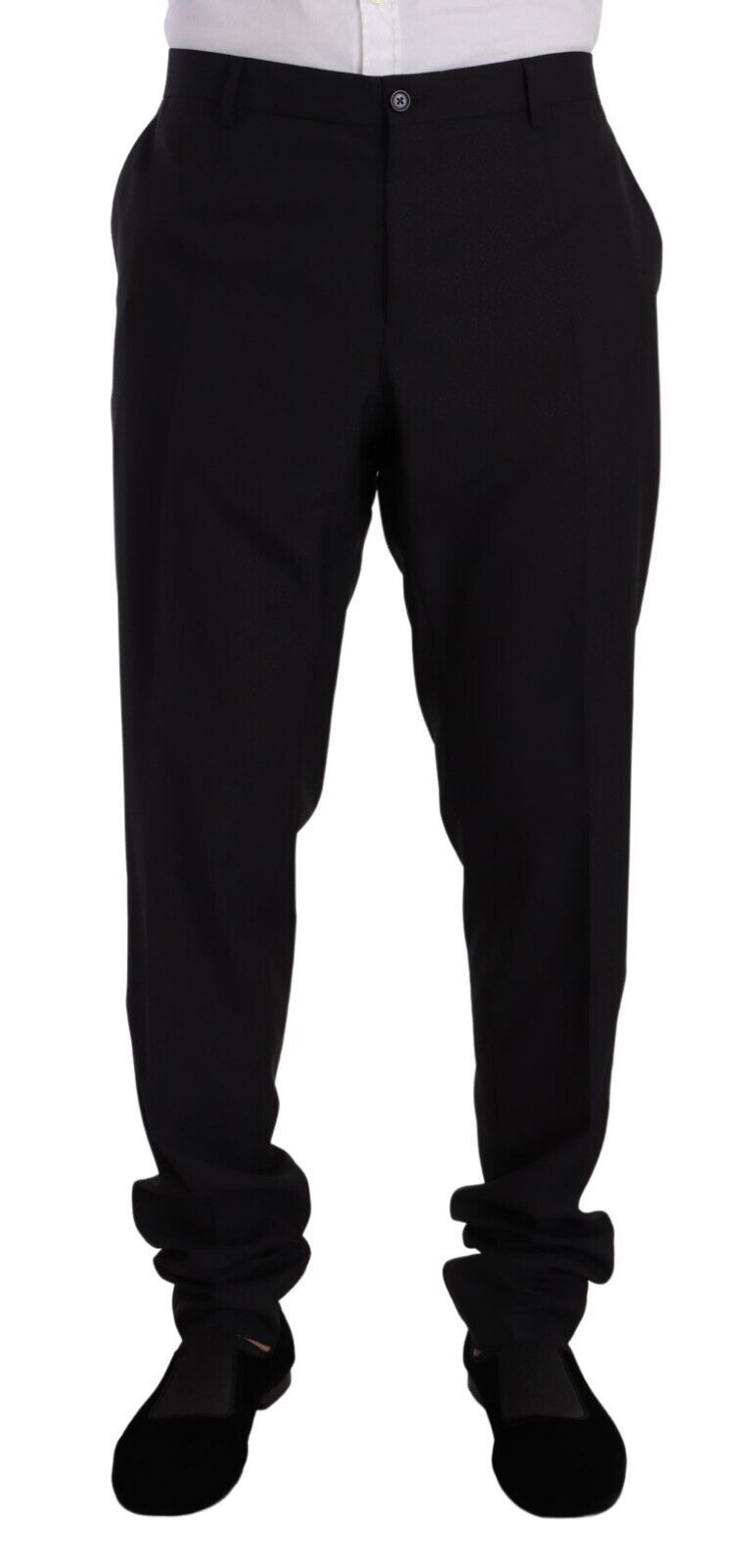 - Elegant Navy Slim Fit Wool Silk Two-Piece Suit