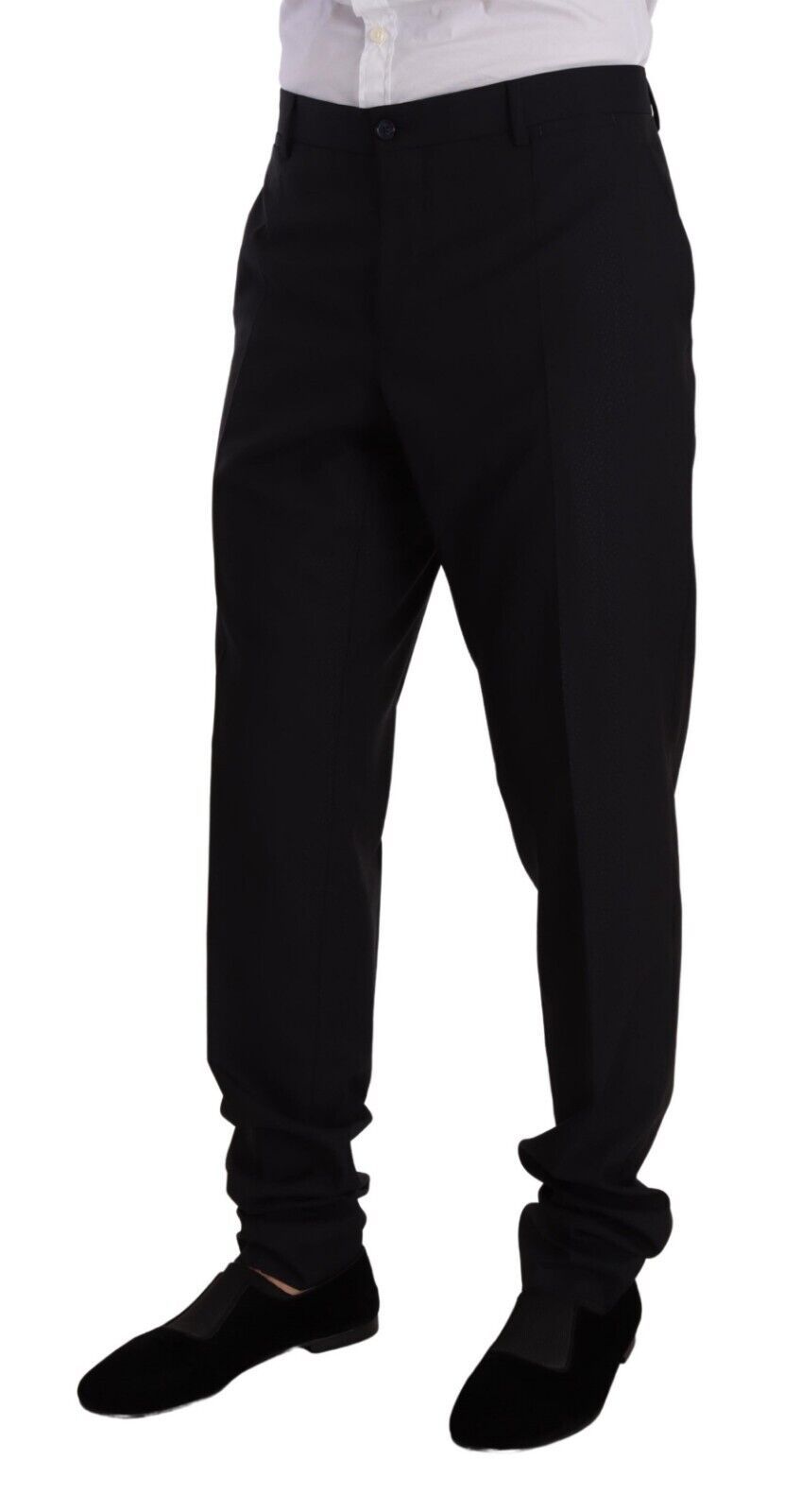 - Elegant Navy Slim Fit Wool Silk Two-Piece Suit
