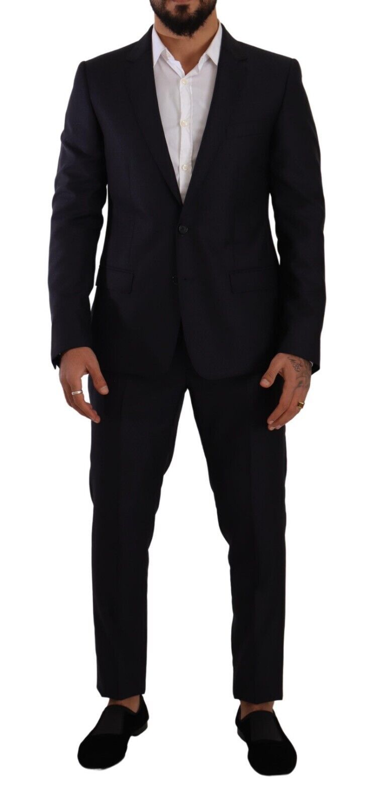 - Elegant Slim Fit Wool Silk Cashmere Men's Suit