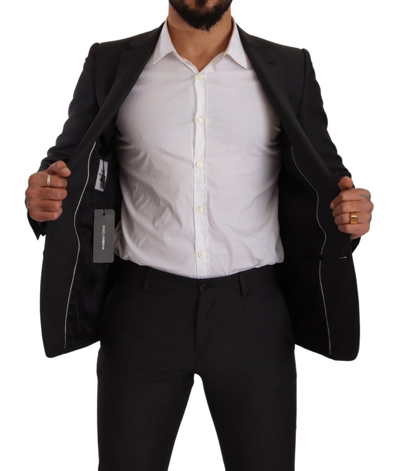 - Elegant Black Wool Martini Suit
