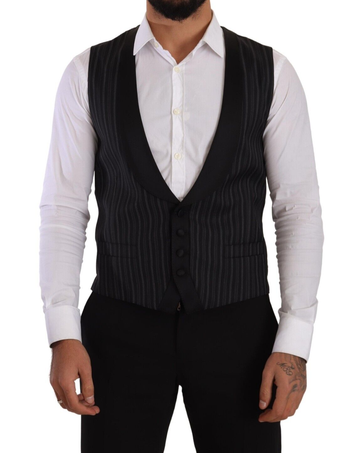 - Elegant Striped Formal Dress Vest
