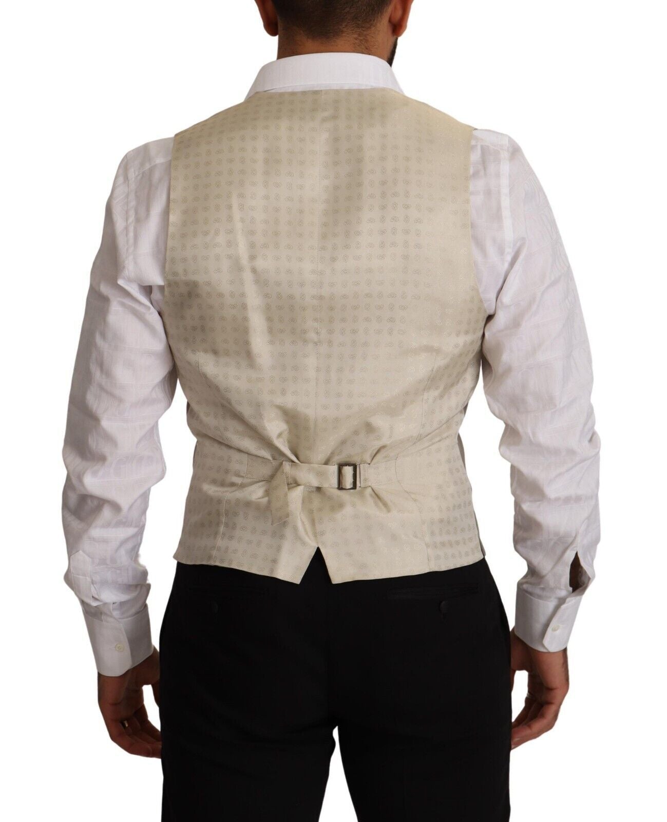 - Elegant Single Breasted Dress Vest in Beige