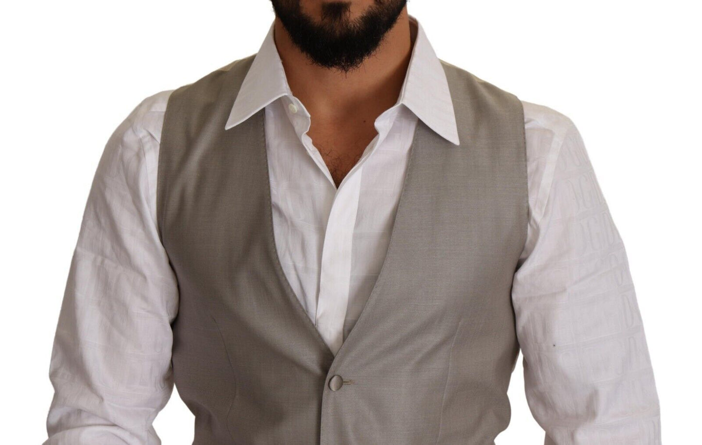 - Elegant Single Breasted Dress Vest in Beige