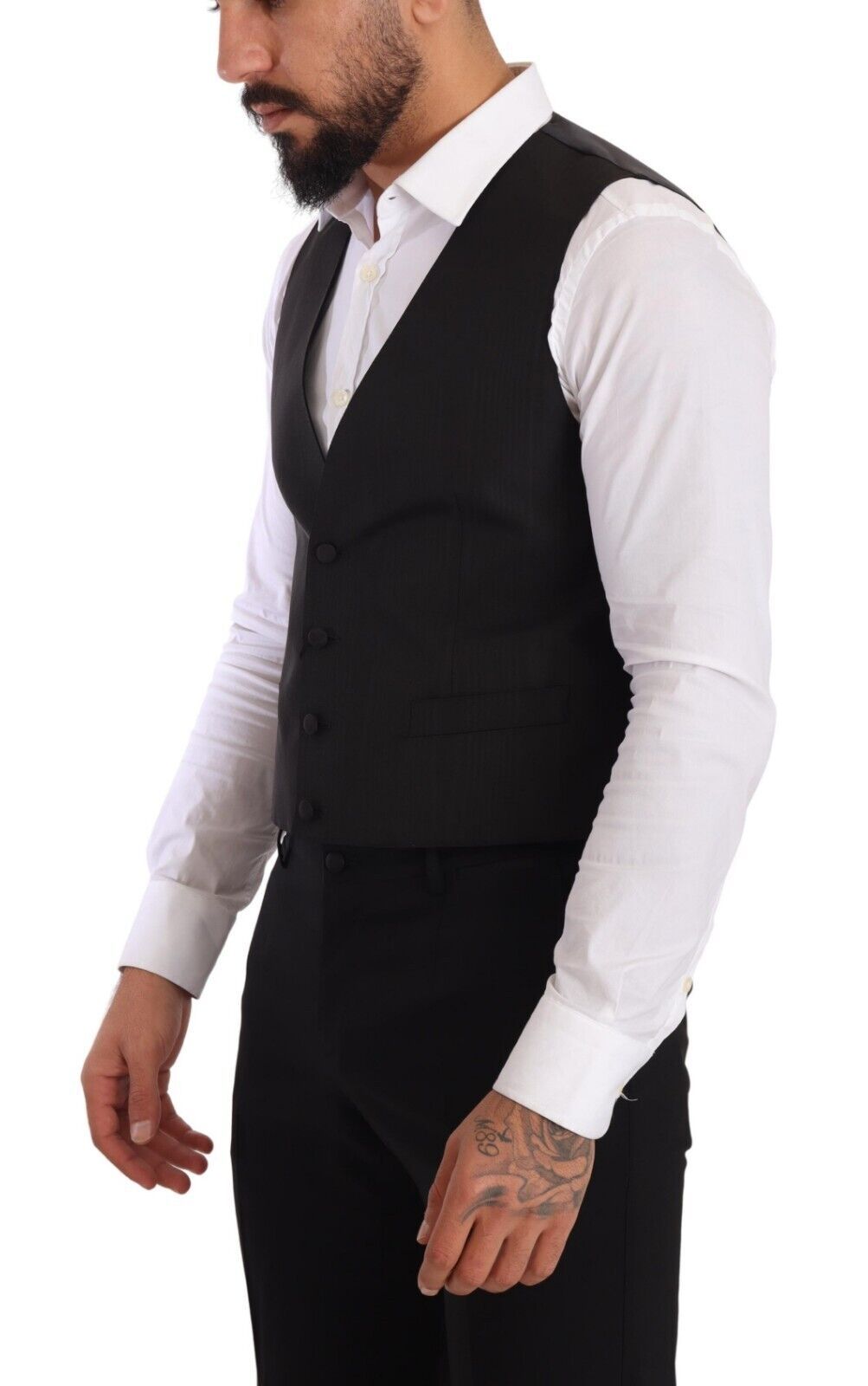 - Elegant Gray Silk Dress Vest