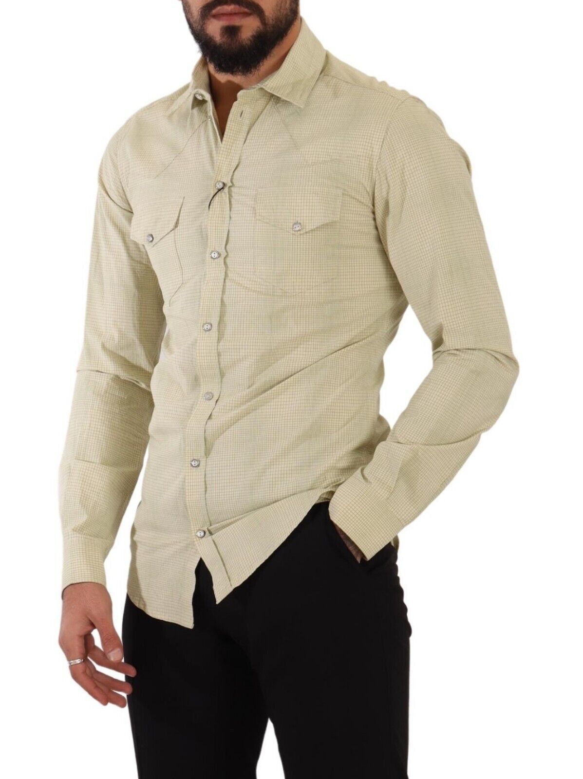 - Elegant Sicilia Checkered Cotton Shirt