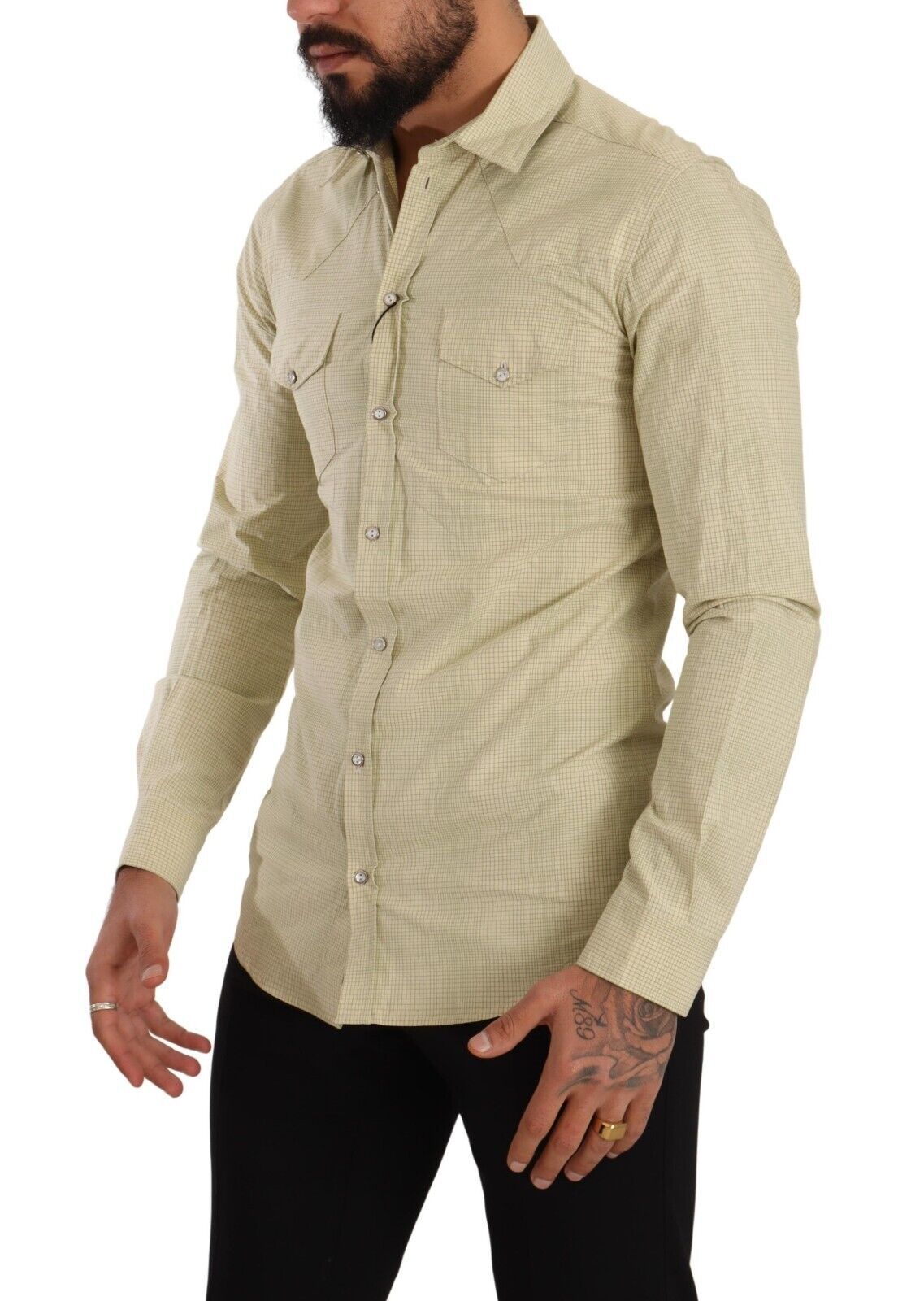 - Elegant Sicilia Checkered Cotton Shirt