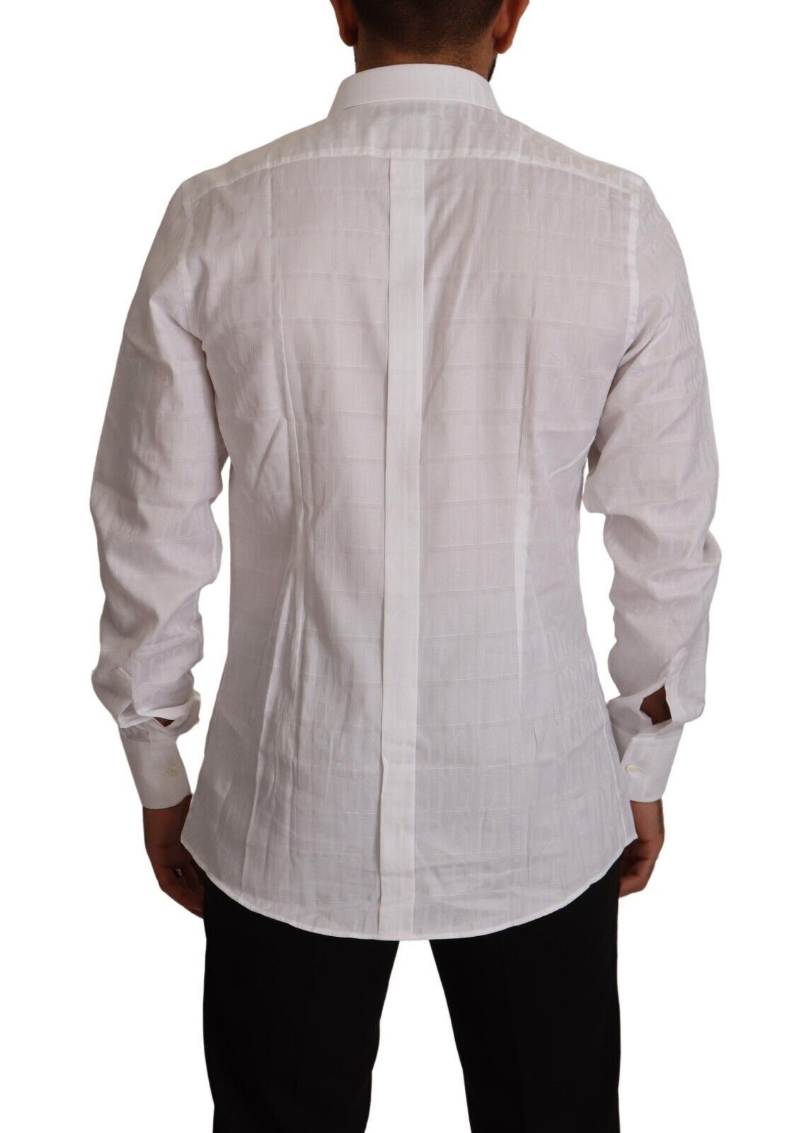 - Elegant White Cotton Dress Shirt - Slim Fit